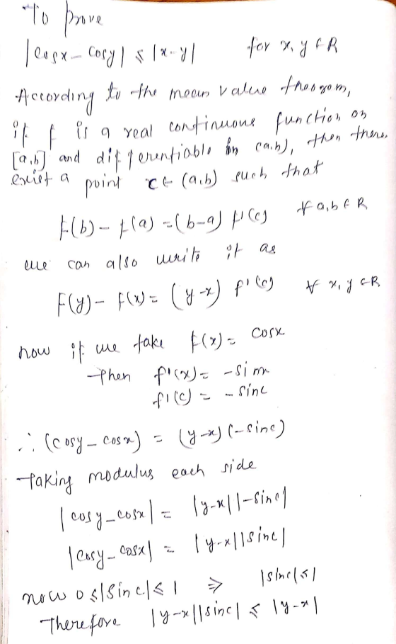 to prove leogr... cosy slag for x y ER According to the moour value of Morogom, f is a real continuous function on [a,b] and
