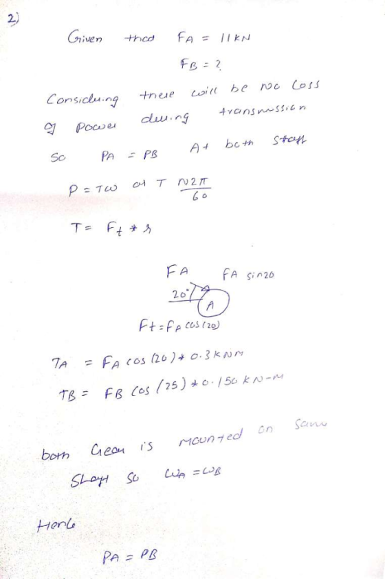Given thcd fA=11kN 60 FA FA sin26