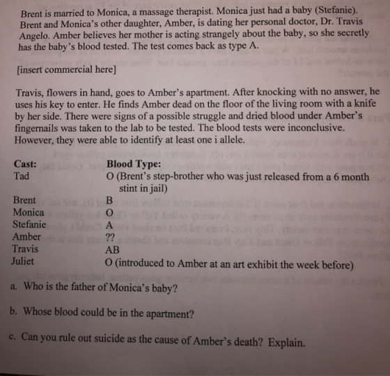 Brent is married to Monica, a massage therapist. Monica just had a baby (Stefanie). Brent and Monicas other daughter, Amber,