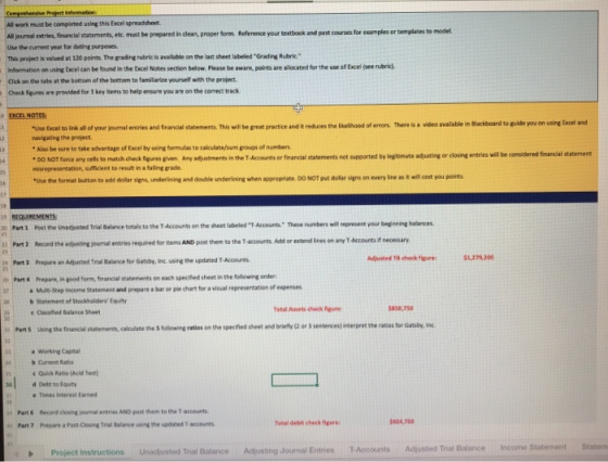 Comprehensive Properties All work must be completed using this Excel spreadsheet Al journal entries francial statements, et m