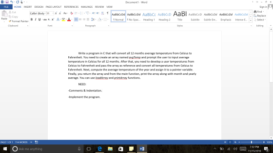 Write a program in C that will convert all 12 mont