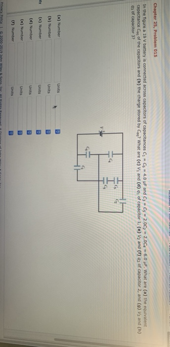 in the ngure a s v battery is connected across capacitors of capacitances c.-cs = 4.0 μF and C3-C5 = 2.0C2-2004-6.0 μF. What