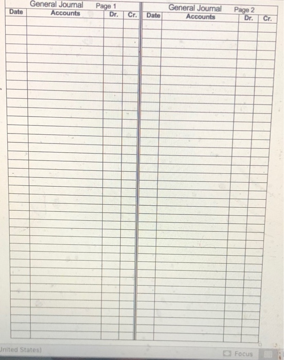 General Journal Accounts Date Page 1 Dr. Cr. Date General Journal Accounts Page 2 Dr. Cr. Inited States Focus