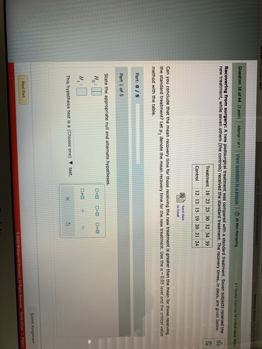 MR. Connect Math Question 38 of 44 (1 point) Attempt 1 of 1 View question in a popu 2h em Remaining 9.1 Section Exercise 24 o