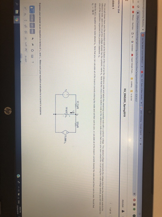 W04 for Ch4 oblem 1 as the teference ode mthtonce you have soved the crout ug he node voitsge meithed, you will have solved o