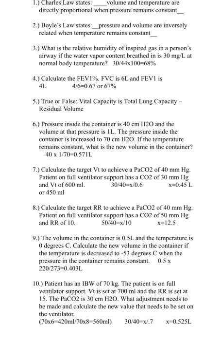 1.) Charles Law states: volume and temperature are directly proportional when pressure remains constant 2.) Boyles Law state
