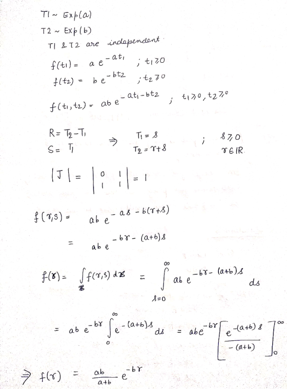 T2 Exb) f(ti)- a e-ati - ati bt2 R- T2-T Ti 8 7 0 SE IR - as b(T+) ab e Qb e ds bY (a+b)^ abe (a+b) a+b