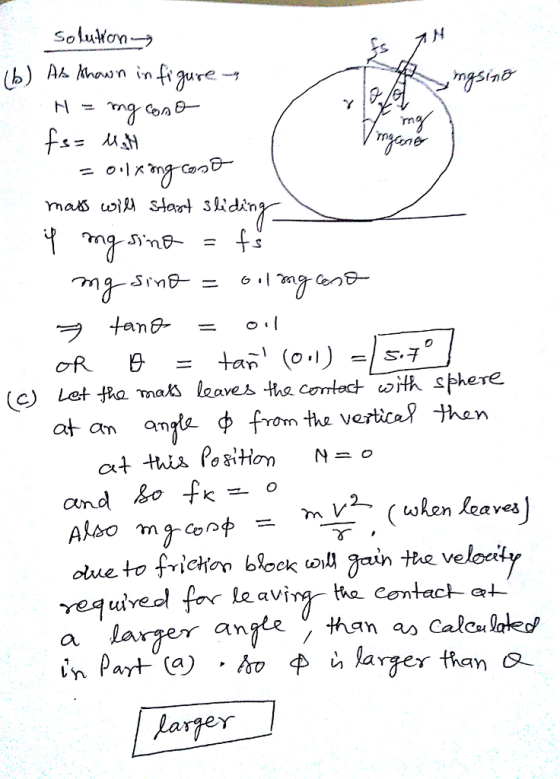 So lukon NH (c) Let Ha mars leaves tho cơmbd cork sphere at an mre φ from the vertic, P hen and o f due to fichop block ω un tre veloce. a la VQ: m V (wken leaves ger than S