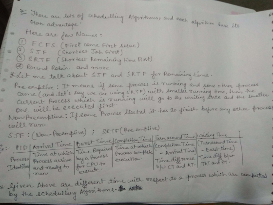 oschedia Algonhwmsy and cor on Save its. usn ad ft vantage SRTF ( Shor tet Remaining time Pint) ④ Round Robin and more t me talk about sTF arnd SRTF o Carne ( and Jets eaid.coe are using sngwell go to the u, outing Cutlerk process ushuehdS γ unning one will be executed irst Non-Preettine: 1 uill sun Process avsive by a Prcess Process conplek execute Process execuion and eae x triven Above ase d내esent true wita. Teet ek to atrocess whet aa, contotd ay the