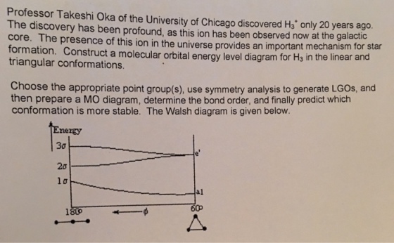Professor Takeshi Oka of the University of Chicago
