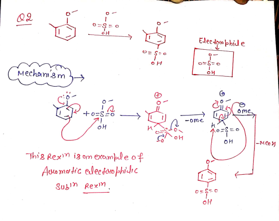 Electo rophile 0= S=0 OH mechanism ome toESO - 7 -ome он i H Ao-SEO GOH OH -MCO This Rexin is an example of Accomodig eleefa