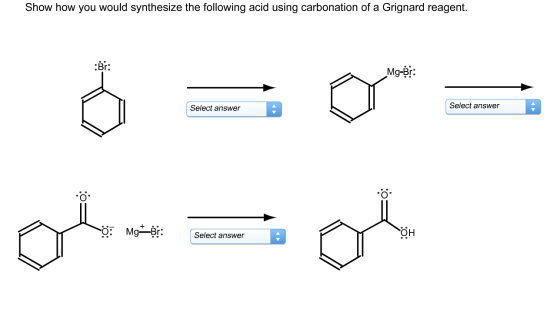 Show how you would synthesize the following acid u