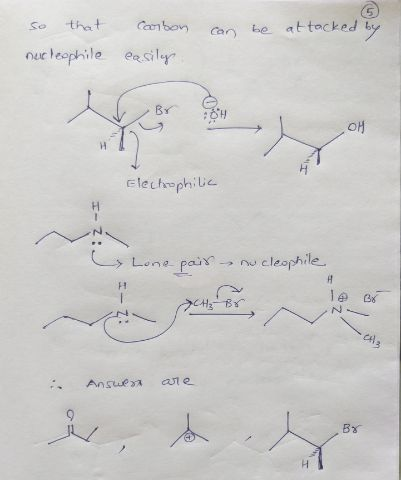 can be attacked by so that nucleophile Corbon easily. Electrophilic N one pair Lone pair on cleophile CH-BY le BX NY Answers