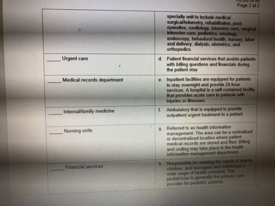 Page 2 of 2 specialty unit to include medical surgical/telemetry, rehabilitation, post operative, cardiology, intensive care,