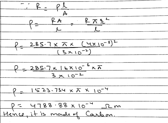 Carbon. Hence, it is made of MU 01 88.88Lh -ठ h-0\ xxx bEL ६.51 7-01 प्रह ____Q - 285.7 | 6X IO°xx (1-01- -(-01xh) V XL:58