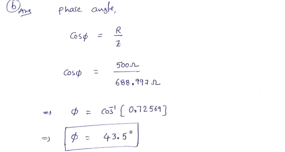 Dave phase angle, Cosø = ☆ 5001 0500 - 688.9972 z 3 = Cos [0072569] 43.5° €