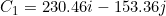 \small C_1 = 230.46i-153.36j