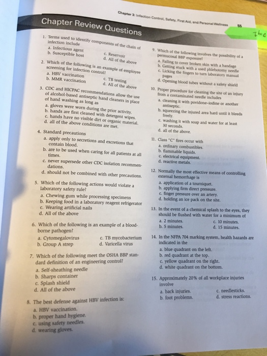 Chaptention Control Sl Chapter Review Questions o w Iho c. Reservoir 1. Terms used to identity components of the chain of inf