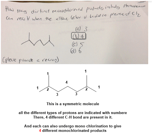 2 a) 3 ) 6 Cpleue provide c recsoq This is a symmetric molecule all the different types of protons are indicated with numbere