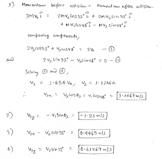 Momentum before coll is ion and 12e 4