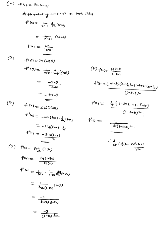 (21 fm = 14 lat) differentiating wint ay on both sides films the Ta (*+) = m (22+0) fim) = 27th 1101=d4(coso) f(o)= moso.