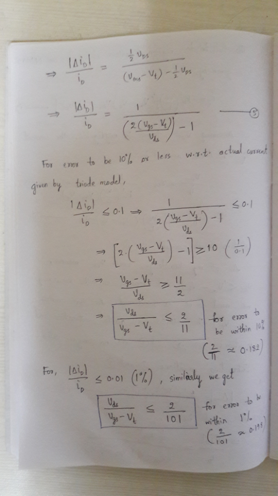 (Vay V4) - I los (2.Cey=MO) - 12(Vgs - 4 or less w.rit actual current For every to be 10% given by triode model, Mail.com (EX