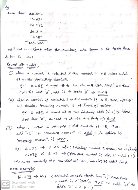 Ang Given that 22.432 15.631 26.562 22.315 13.057 100.000 we have to adjust that the numbers are shown to the tenths place &