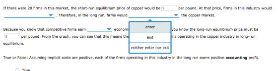 If there were 20 firms in this market, the short-run equilibrium price of copper would be per pound. At that price, firms in