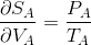 \frac{\partial S_A}{\partial V_A}=\frac{P_A}{T_A}