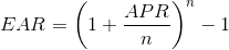 BAR = (1+ APR)-1