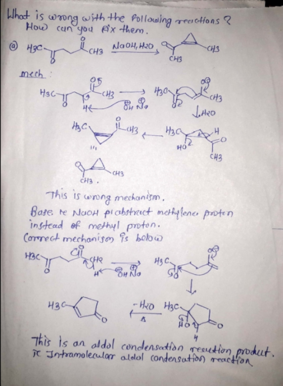 What is wrong with the following reactions ? How can you Ax them. Hacy & cha Na04, HO, YACHS CH3 mech: H3C7 UCH3 he 2 HRB CH3