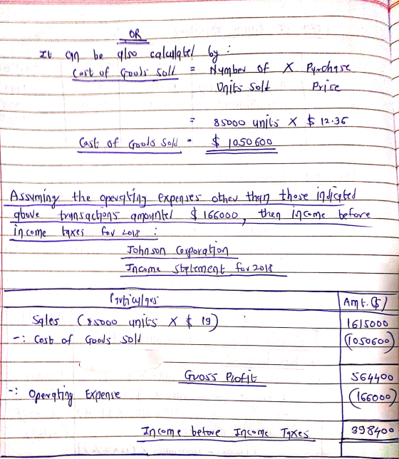 OR It n be glaocalulqe_by (ost of Goobs Soll Nymber of X Ryachase enitsSolt Prise 8 SDOO units x $12.36 $1050600 Caste of Goo