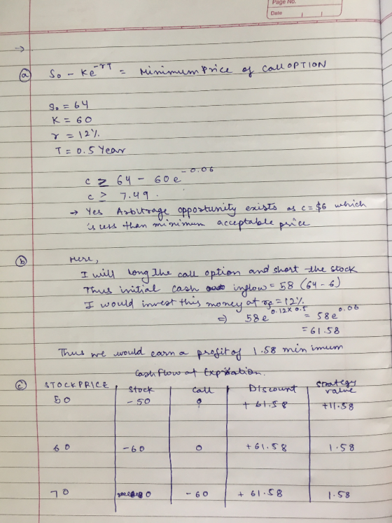 Page No Date To.S Yeo Yes Arb ill leng s call option and shent the stock attang.momeng at431120T-, 0.66-一ㄧ 1.s8 min mum STOCK PRICE-t-stock 1 S8 + 61.8