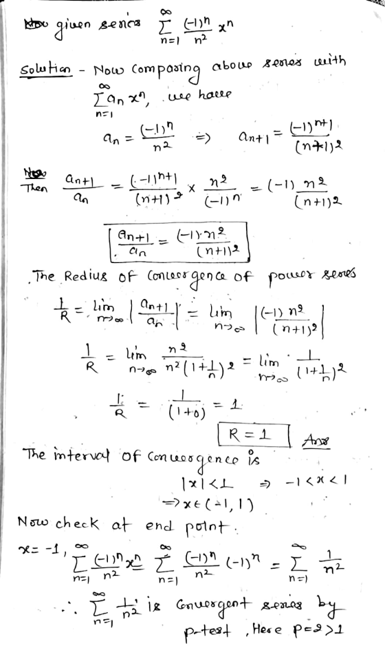 How ginen senca i byn ain sens Solution - Now comparing abous series with anan, we have ni .. (in 0!)? In = Ants = Enti ne (2