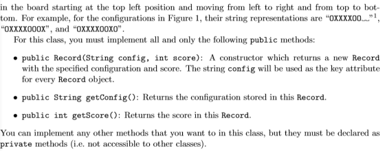 in the board starting at the top left position and moving from left to right and from top to bot- tom. For example, for the c