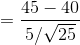 =\frac{45-40}{5/\sqrt{25}}