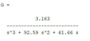 = 3.163 S^3 + 92.59 s^2 + 61.66 s