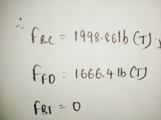 FRC = 1998.8616 (7) fro - 1666,4 lb CT) FBI = 0