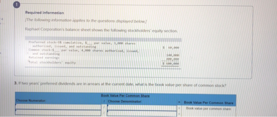 Required informotion (The following information applies to the questions displayed below Raphael Corporations balance sheet