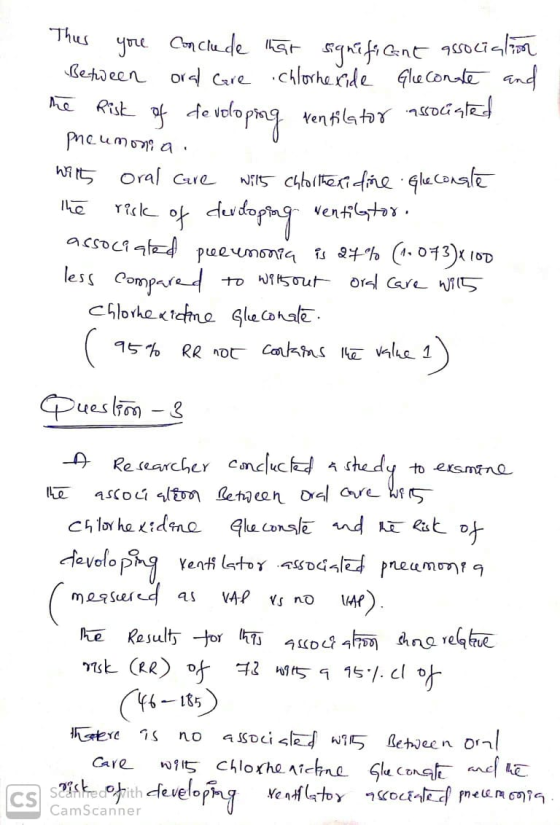 Thus you conclude that ignificant association Between oral are chlorhexide Gluconate and - Risk of devoloping ventilator asso