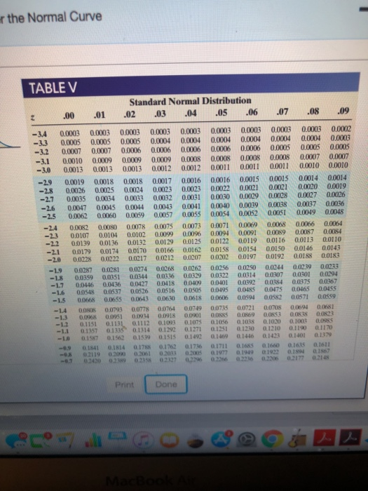 the Normal Curve TABLE V Standard Normal Distribution 10* 70* 0 PO SO 90° 20* 80* 60 80000 0000 80000 80000 80000 0000 0000 1