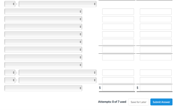Attempts: 0 of 7 used Save for Later Submit Answer