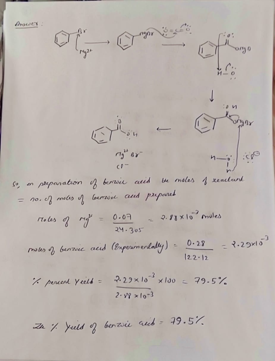 Answer: а и nice So, in preparation of benwie wid te moles of reactant = no. of moles of berwie and prepared Holes of right =