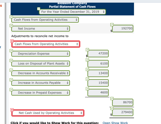 BIOSSom Company Partial Statement of Cash Flows For the Year Ended December 31, 2019 Cash Flows from Operating Activities 192
