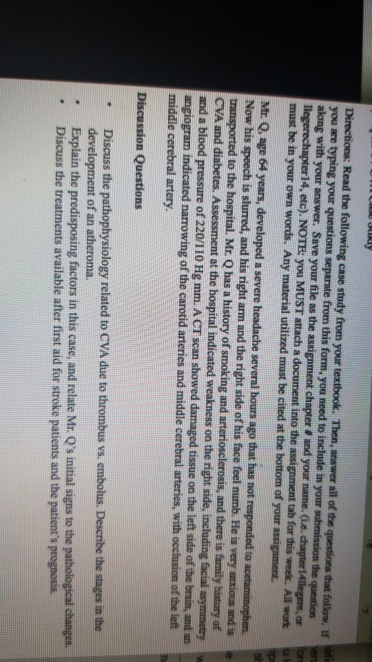 L ARI Directions: Read the following case study from your textbook. Then, answer all of the questions that follow. If you are