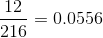 12 216 0.0556