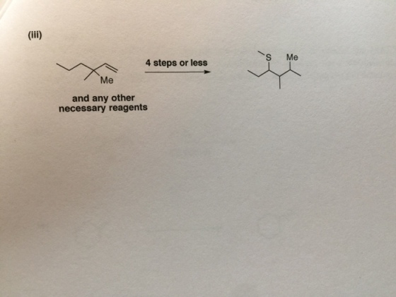 S Me 4 steps or less 、 Me and any other necessary reagents