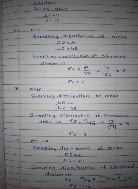 Griiven that :45 n:늬 dStr, but..n oc 5nmの..na Sampling distrihuhian of 5tundard 12 4 635 6 (b) n-16 Sampling dlistibutiun of standard 12 deviation 63 53 deviation 12/vi60 1:2