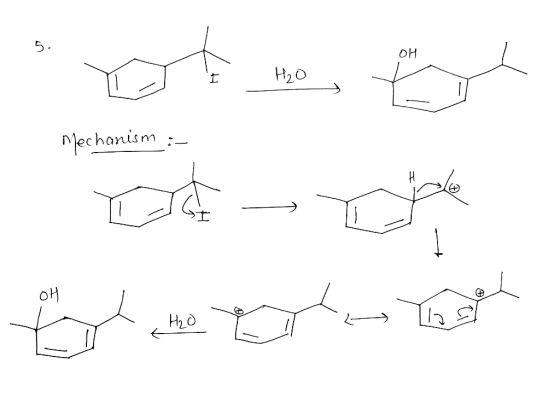 Mechanism :- ot no to с – с сле - + те , H2O