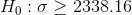 Ho :σ Σ 2338.16